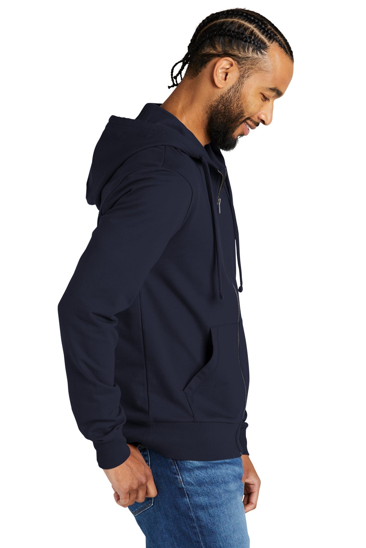 Allmade Unisex Organic French Terry Full-Zip Hoodie, Night Sky Navy [Matos Builders]