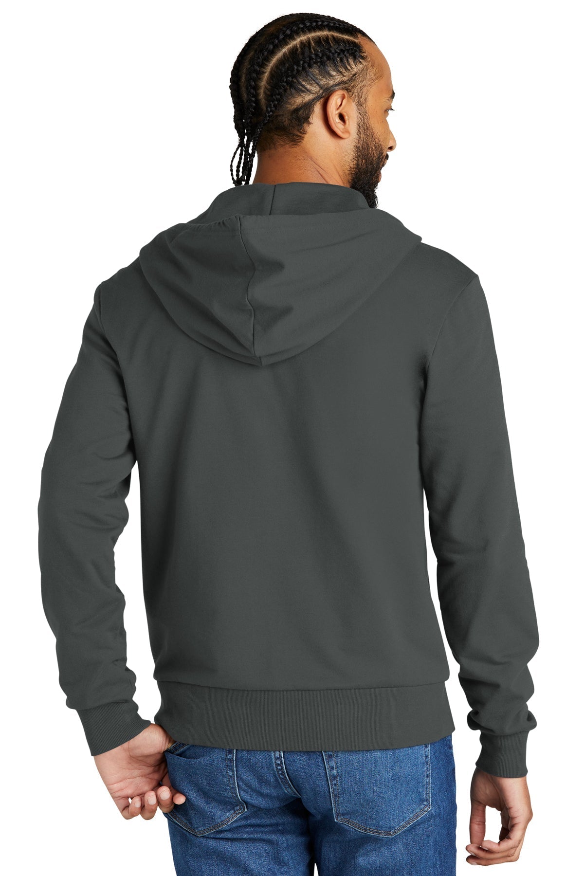 Allmade Unisex Organic French Terry Full-Zip Hoodie, Terrain Grey [Olive Crest]