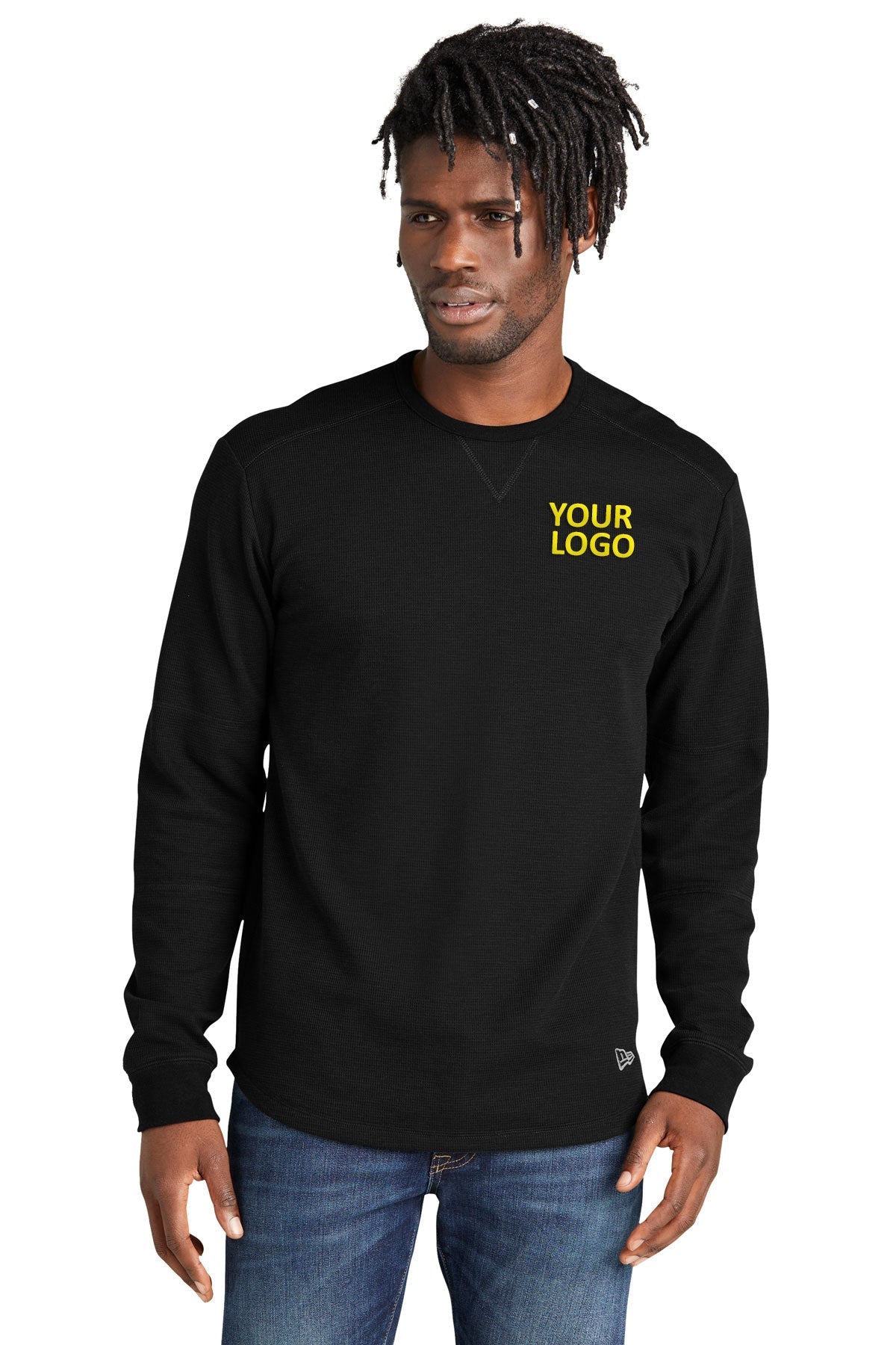 New Era Thermal Long Sleeve Custom T Shirts, Black [Milford Mining Company Utah]
