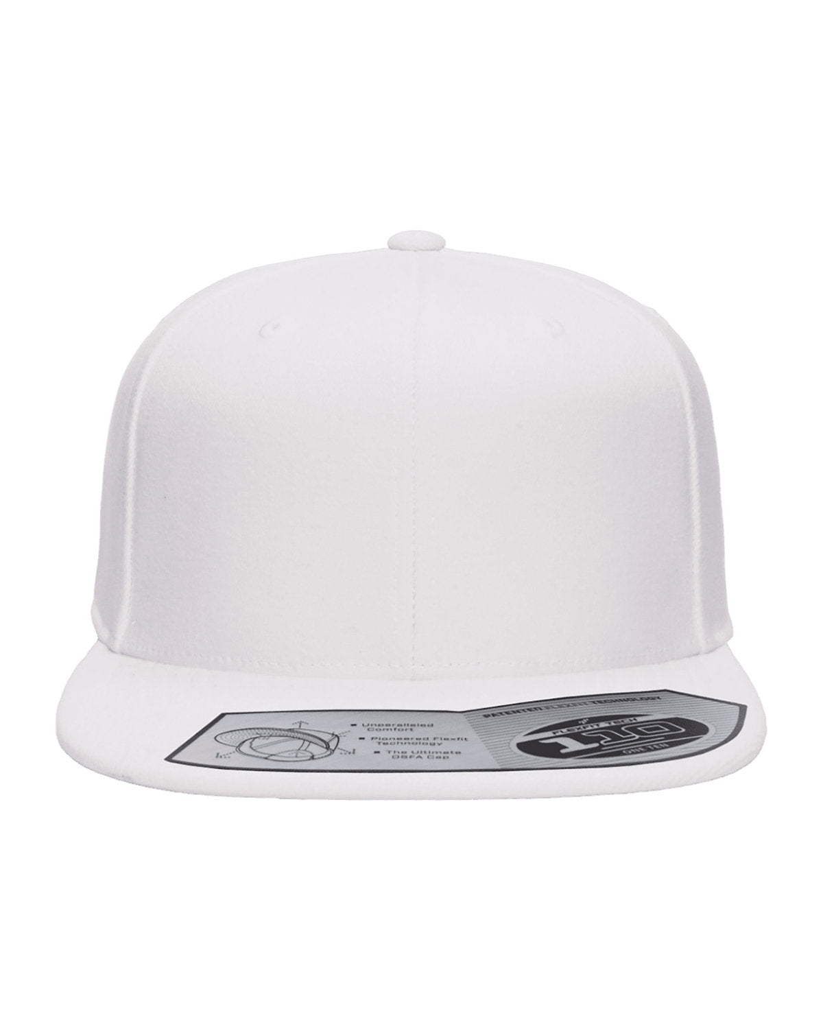 Flexfit Wool Blend Snapback Branded Caps, White