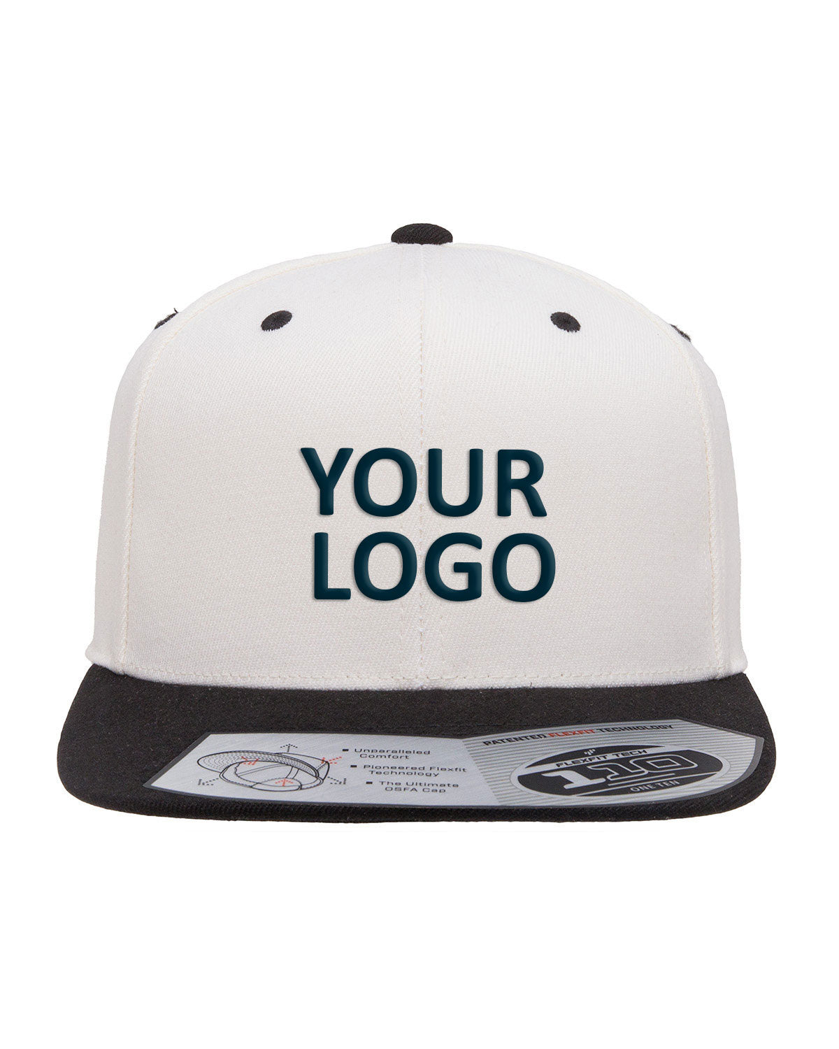 flexfit_110ft_natural/ black_company_logo_headwear