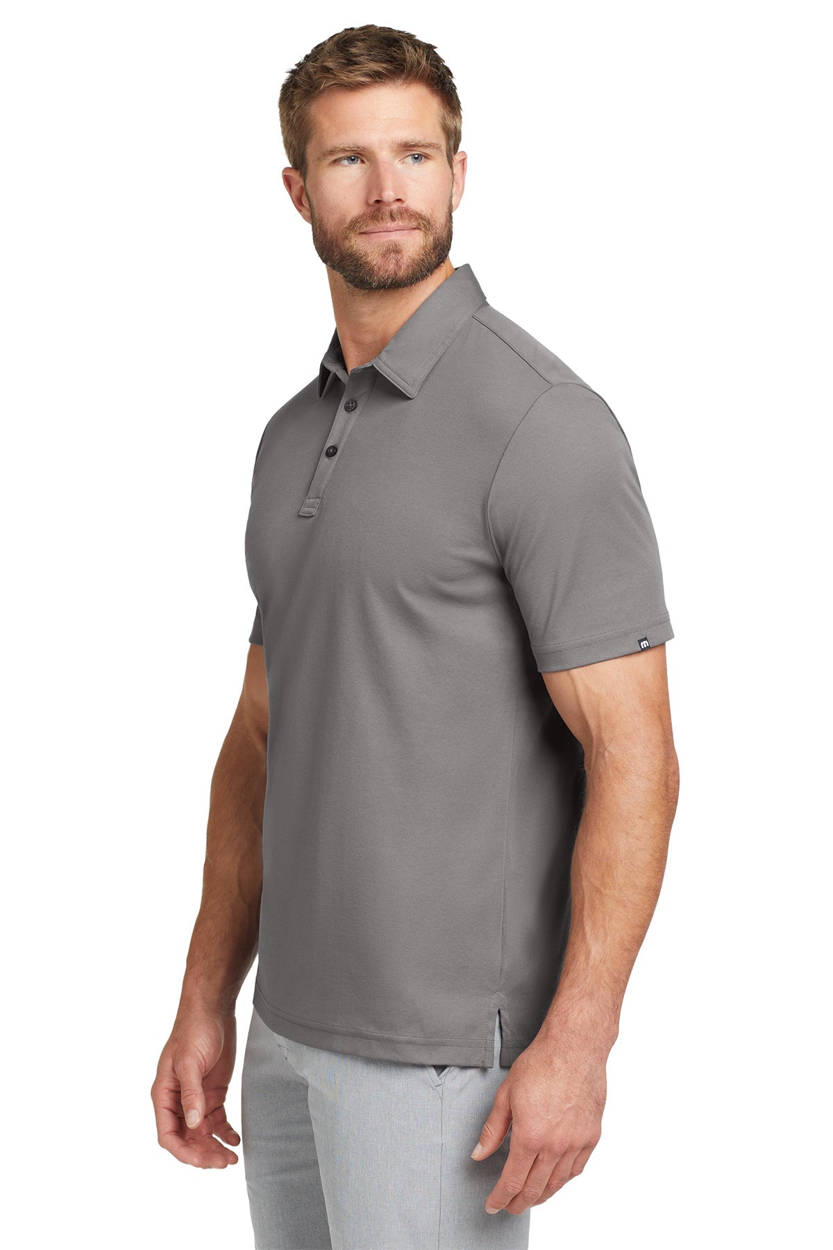 TravisMathew Oceanside Solid Polo Quiet Shade Grey [Control Risks]