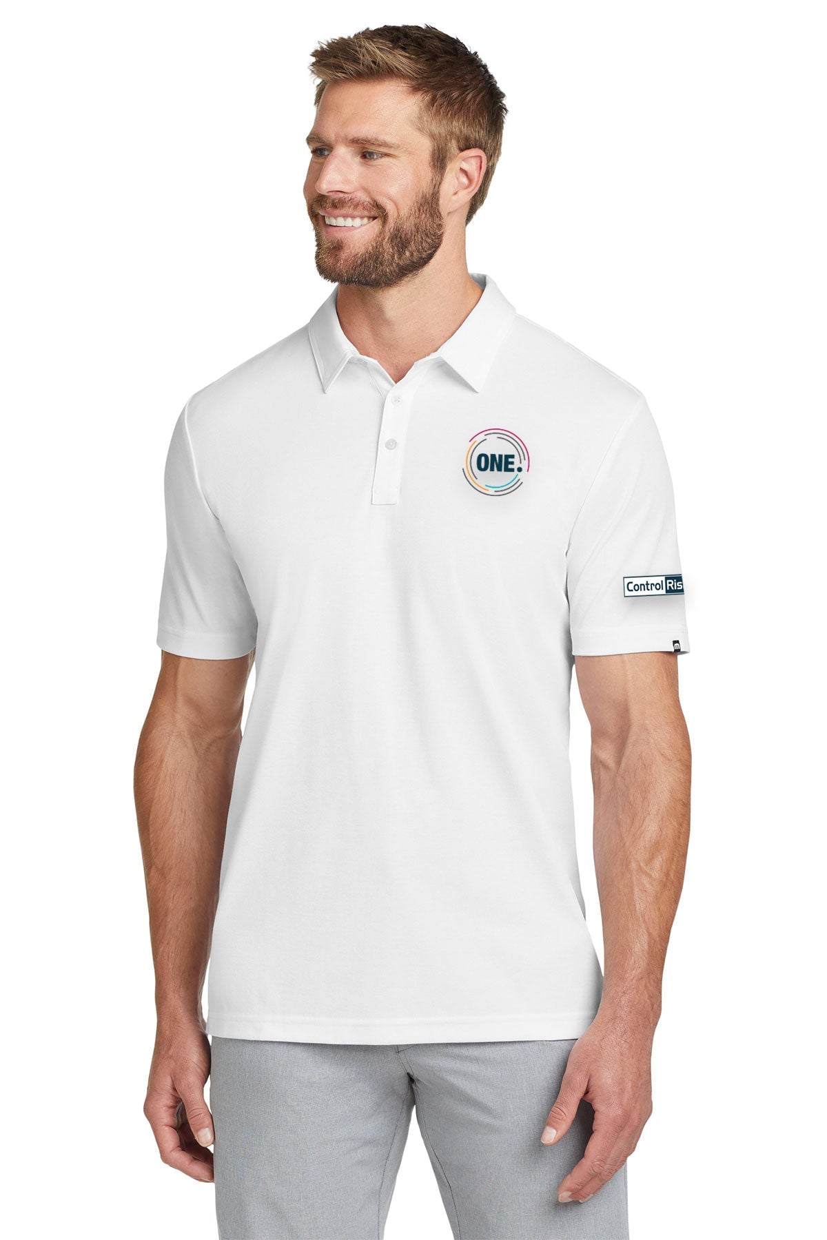 TravisMathew Oceanside Solid Polo White [Control Risks]