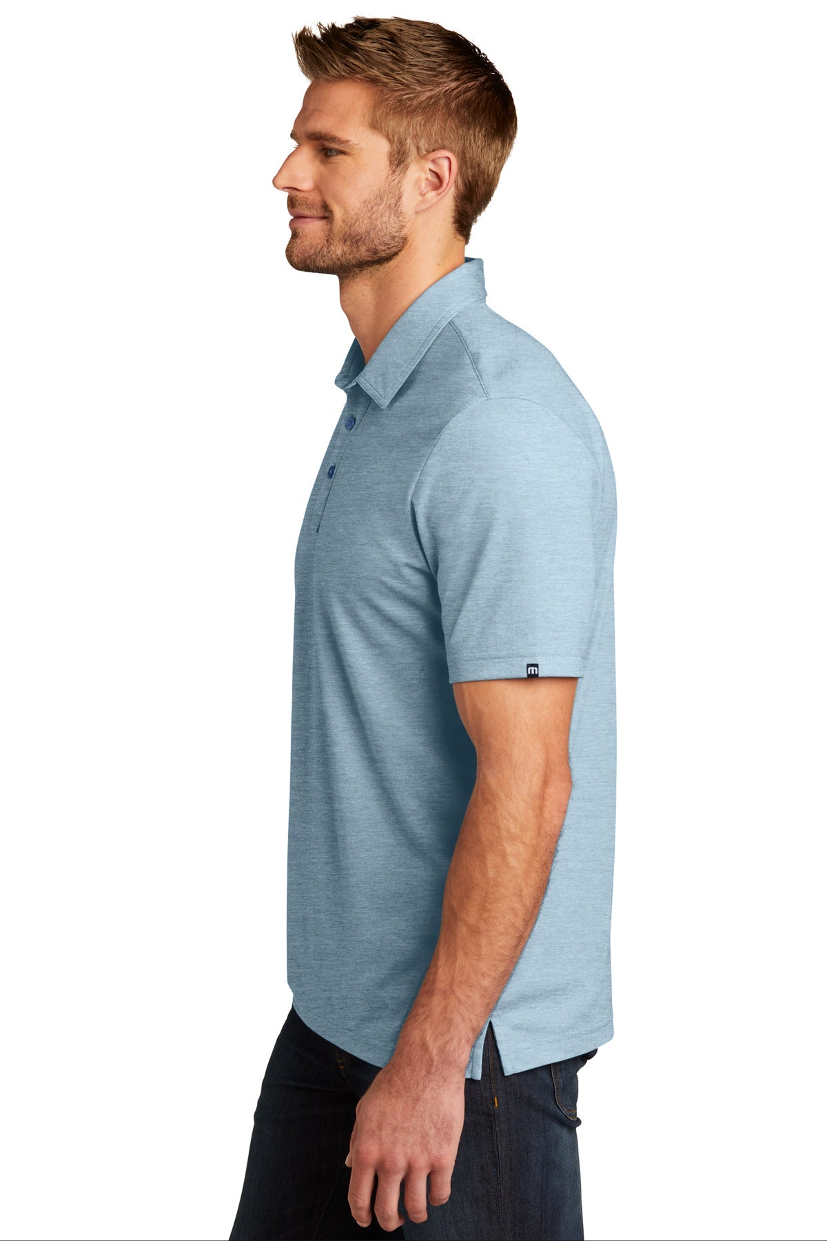 TravisMathew Oceanside Heather Polo Allure Heather [The Braff Group]