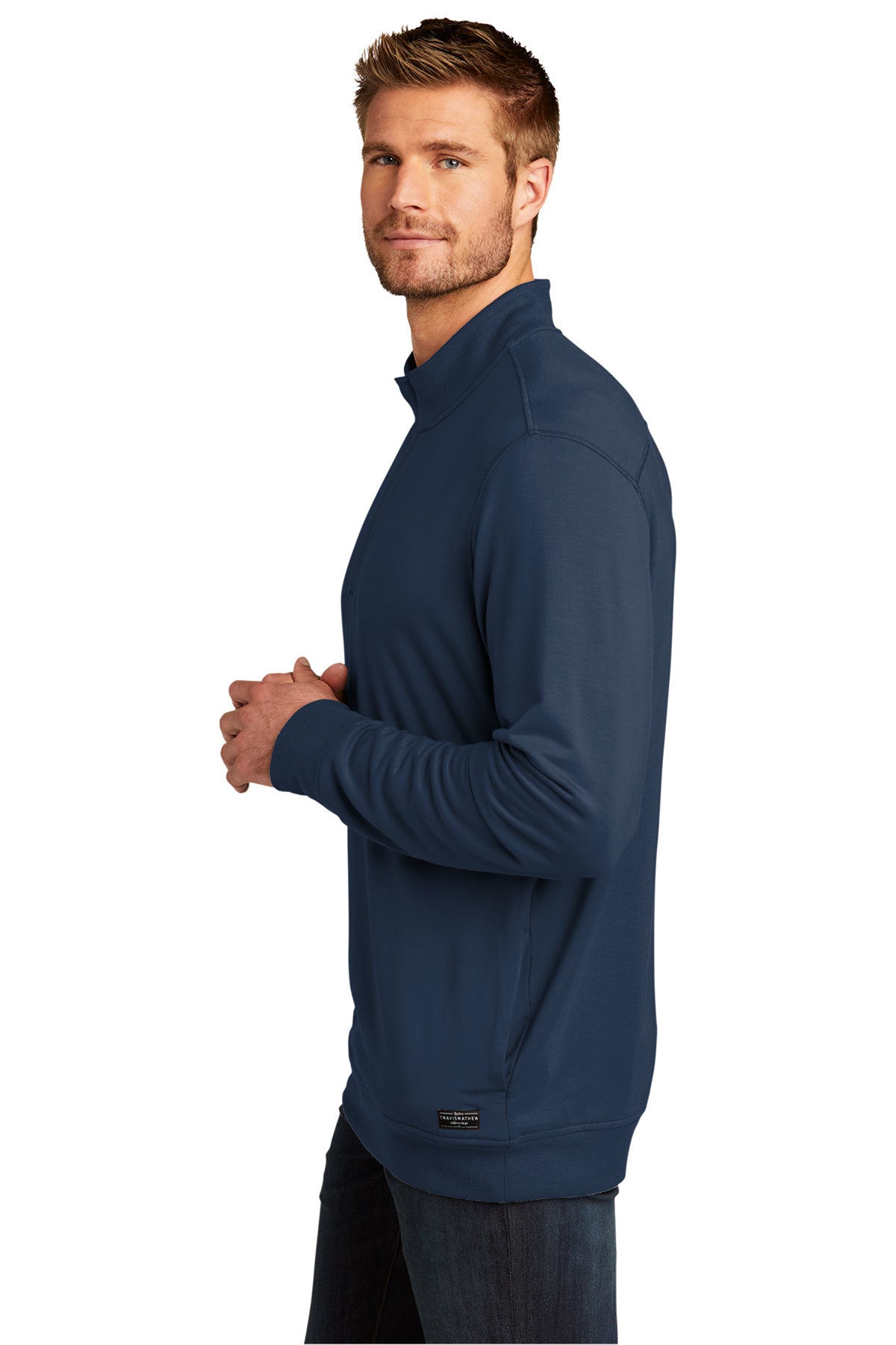 TravisMathew Newport 1/4-Zip Fleece Blue Nights [Cunningham & Associates, LLC]