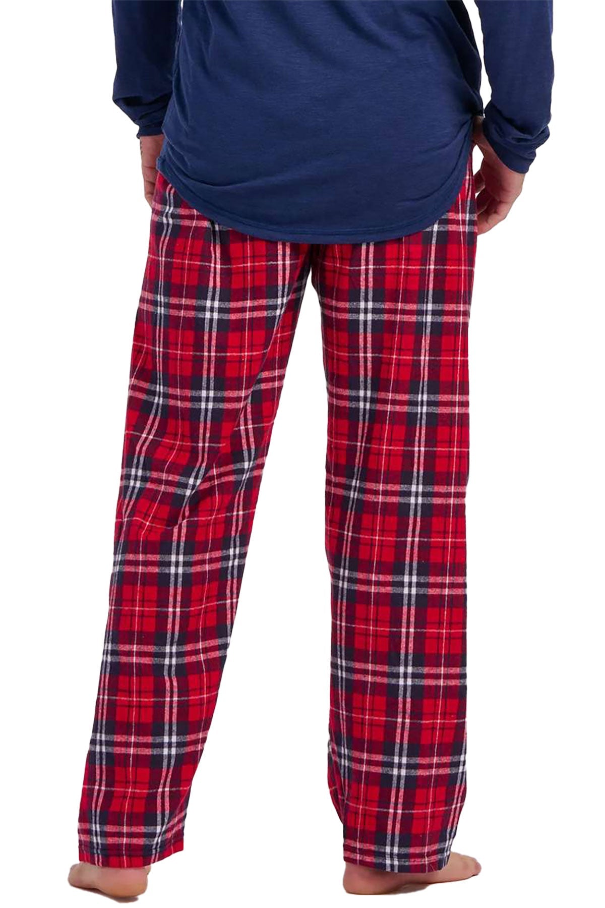 Boxercraft Harley Flannel Custom Pants, Navy/ Red Plaid