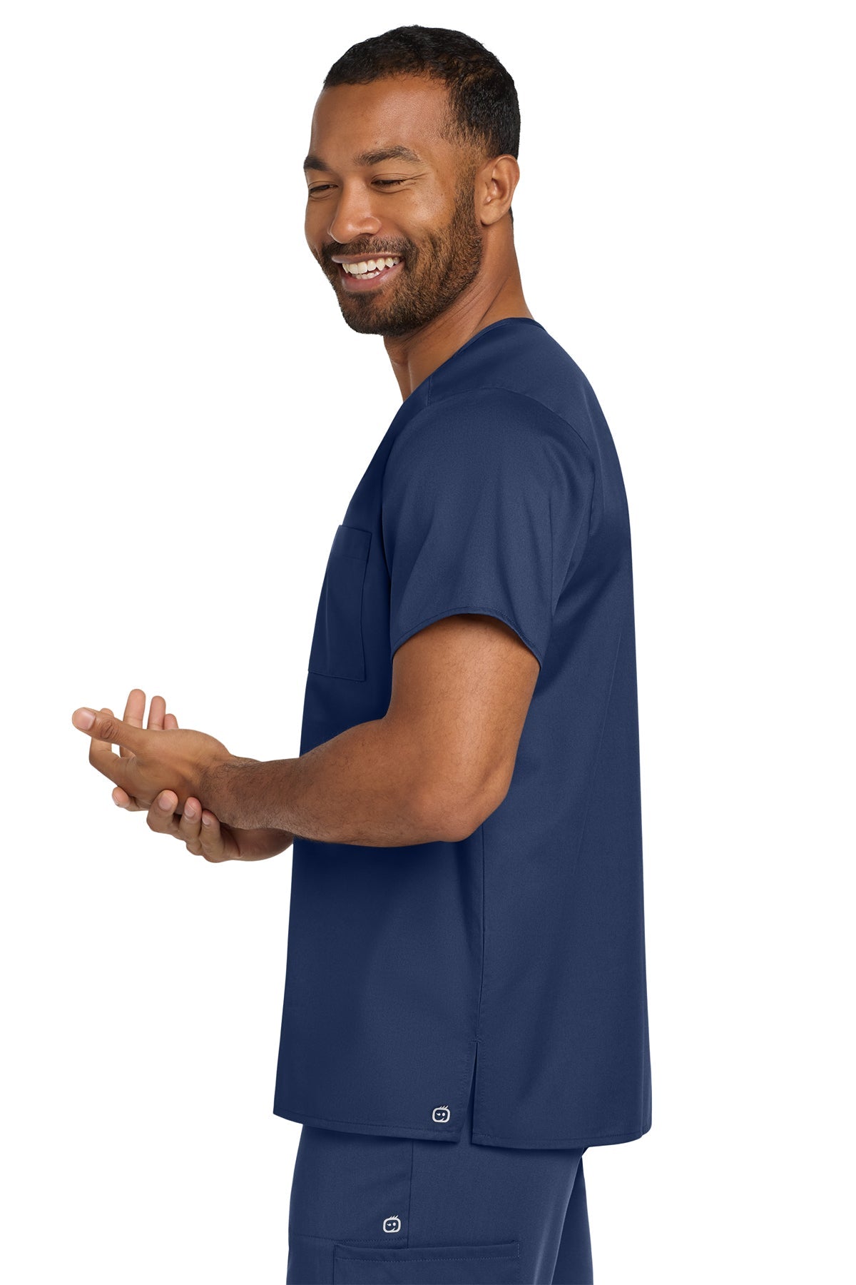 Wink Unisex WorkFlex Chest Pocket Custom V-Neck Tops, Navy [Arthritis & Rheumatism Associates PC]