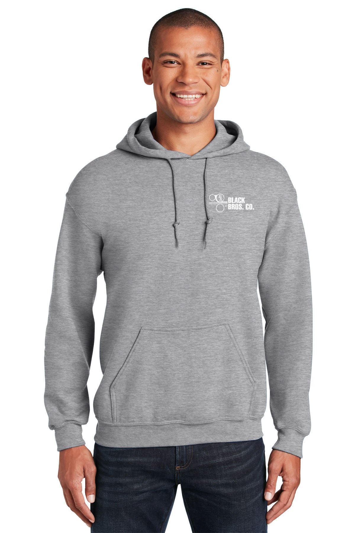 Gildan Heavy Blend Hooded Sweatshirt Sport Grey [Black Bros Co]