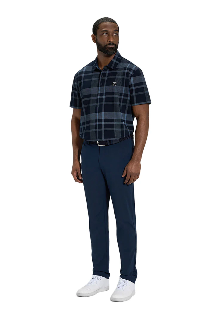 Ghost Golf Spectator Plaid Polo, Navy [Versalift]