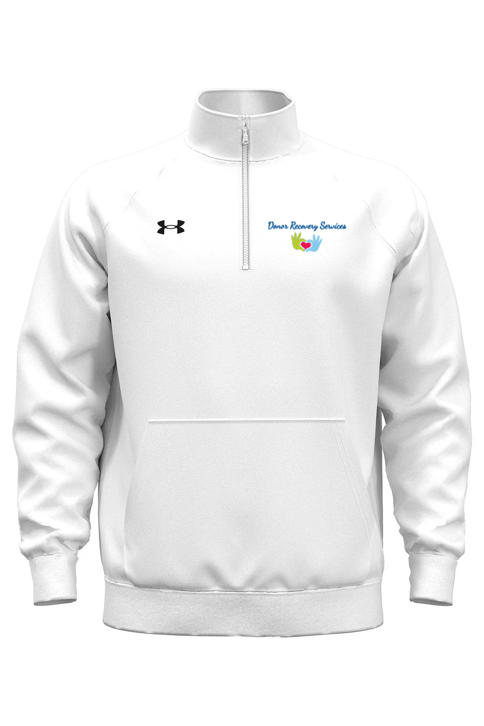 Under Armour Mens Rival Fleece Quarter-Zip, White [Donor Recovery Services]
