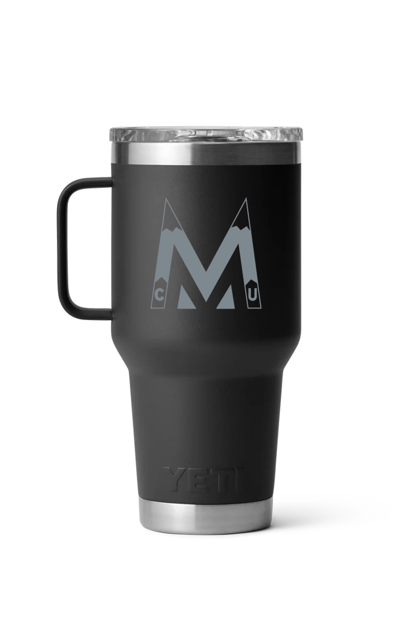 YETI 30 oz Travel Mug with Stronghold Lid, Black [Milford Mining Company Utah]