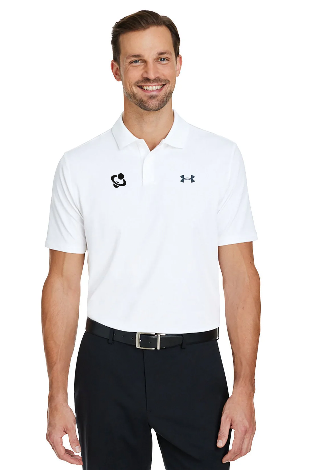 Under Armour Mens Performance 3.0 Golf Polo, White [Infintium Inc.]