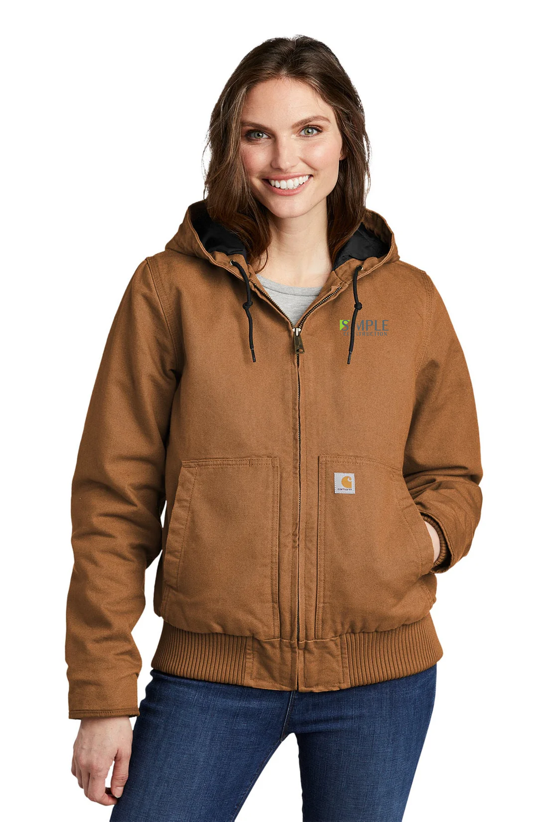 Carhartt Womens Washed Duck Jacket, Carhartt Brown [Simple Construction]