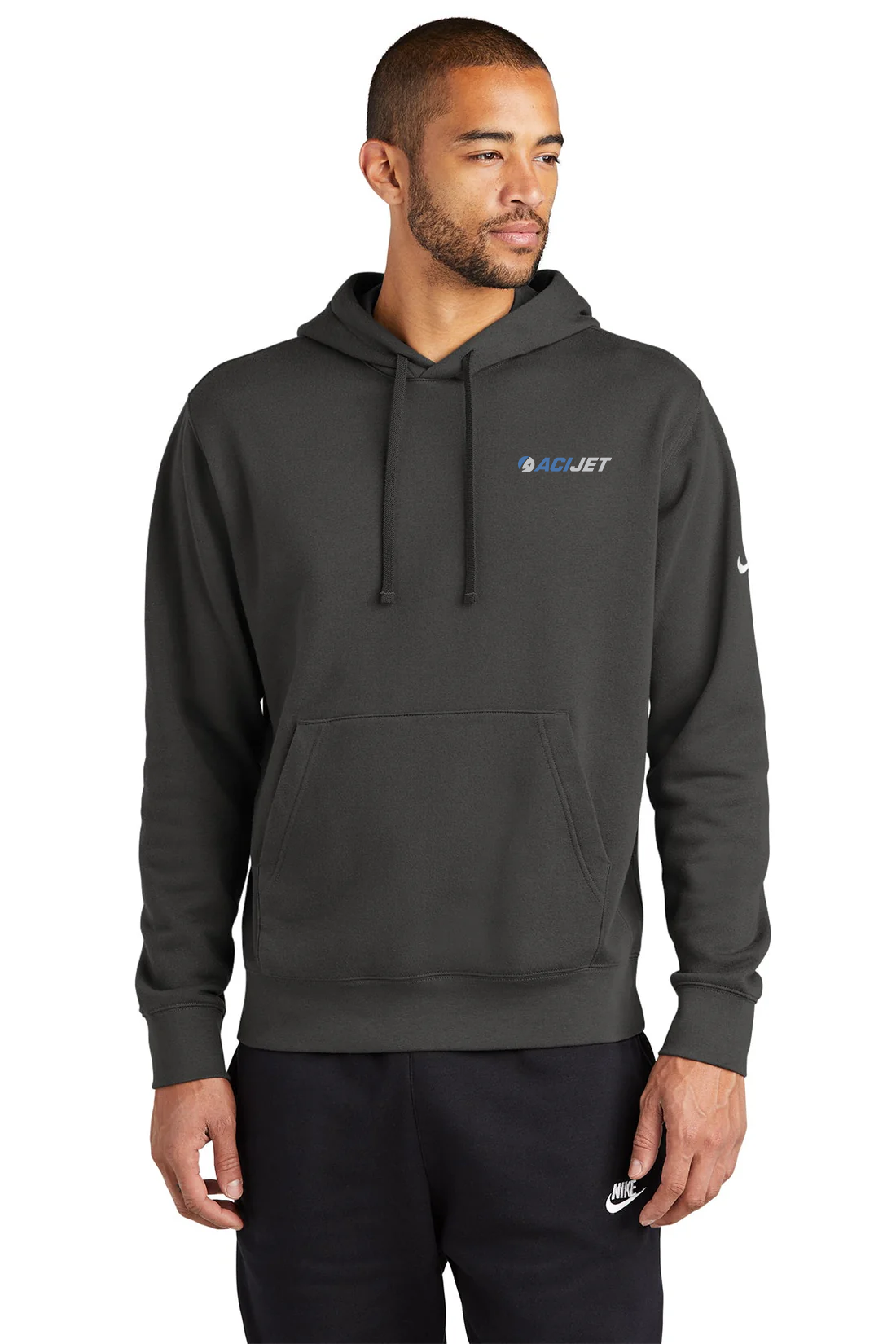 Nike Club Swoosh Hoodie, Anthracite [ACI Jet Uniforms]