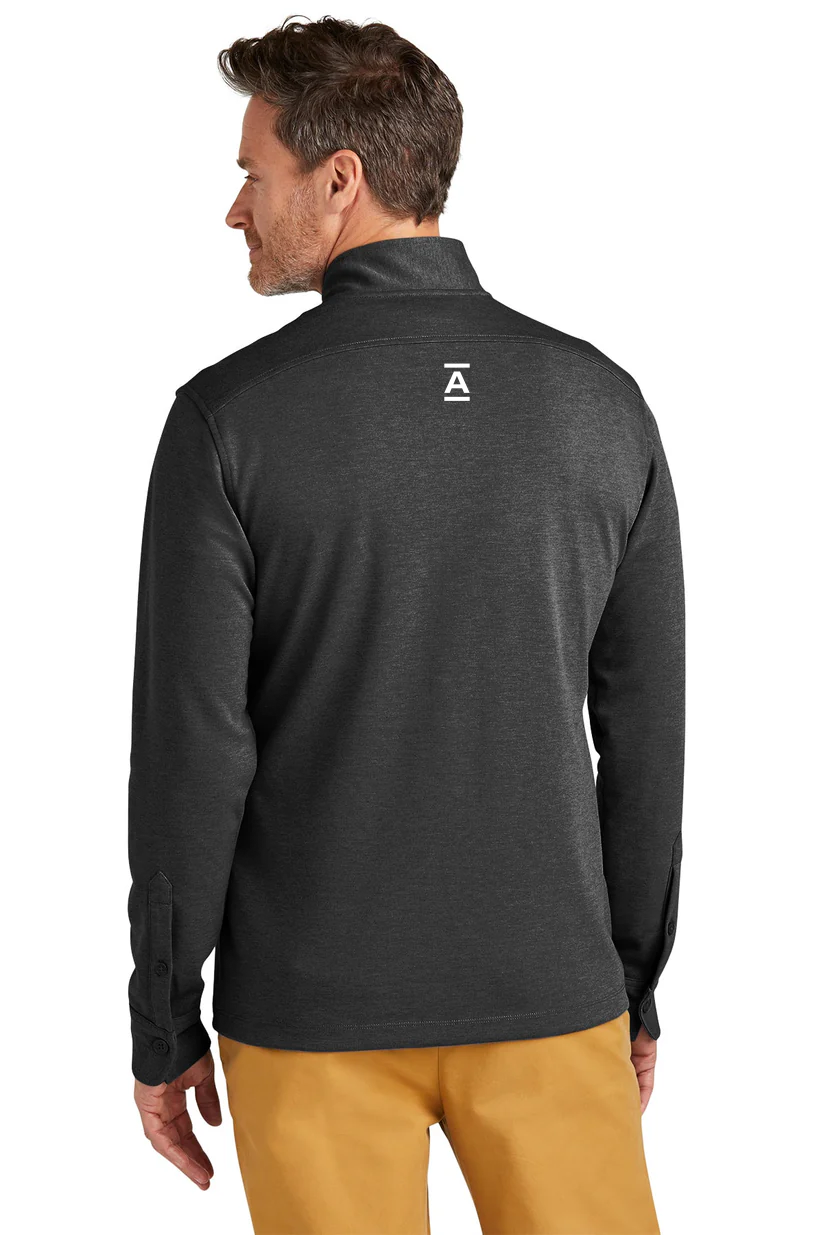 Brooks Brothers Mid-Layer Stretch 1/2-Button, Windsor Grey Heather [Adam Equipment]