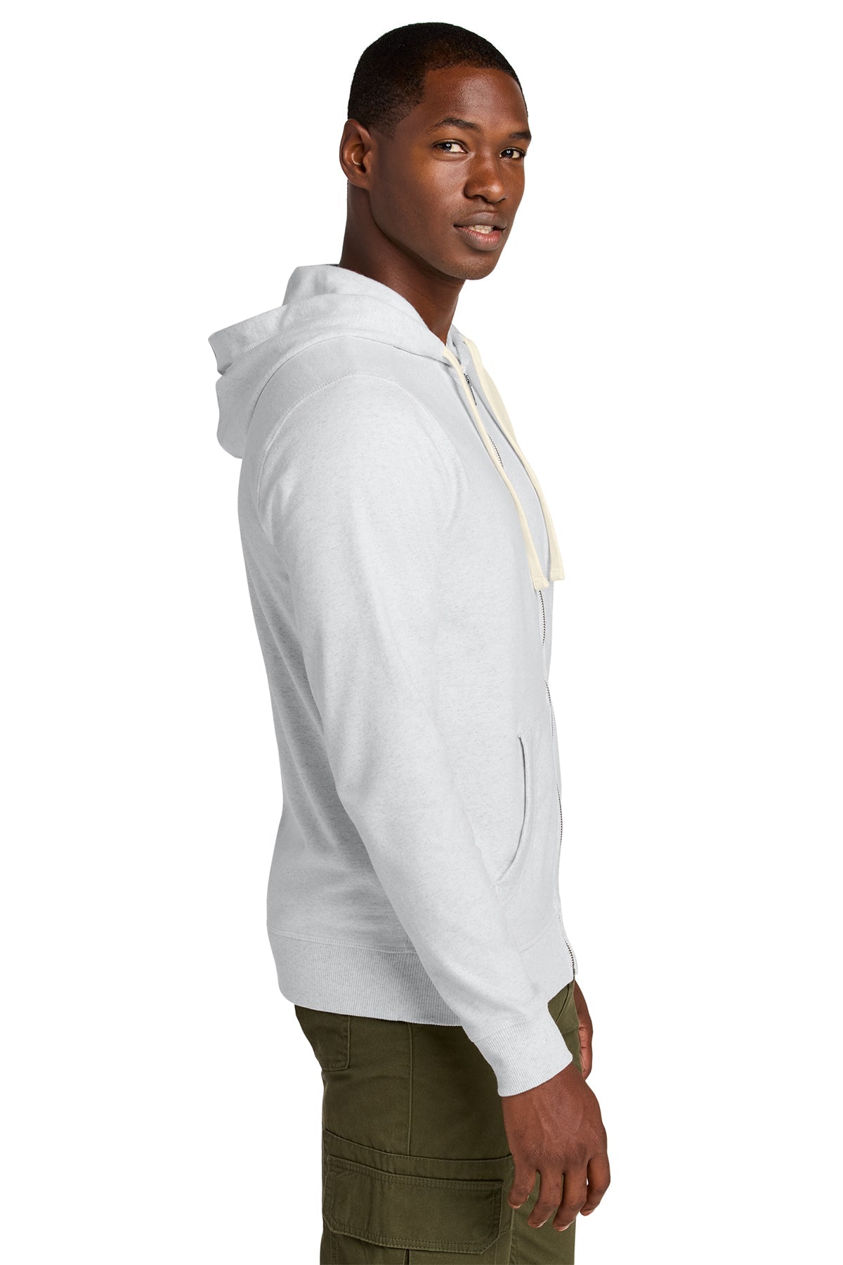 District Re-Fleece Full-Zip Custom Hoodies, Ash