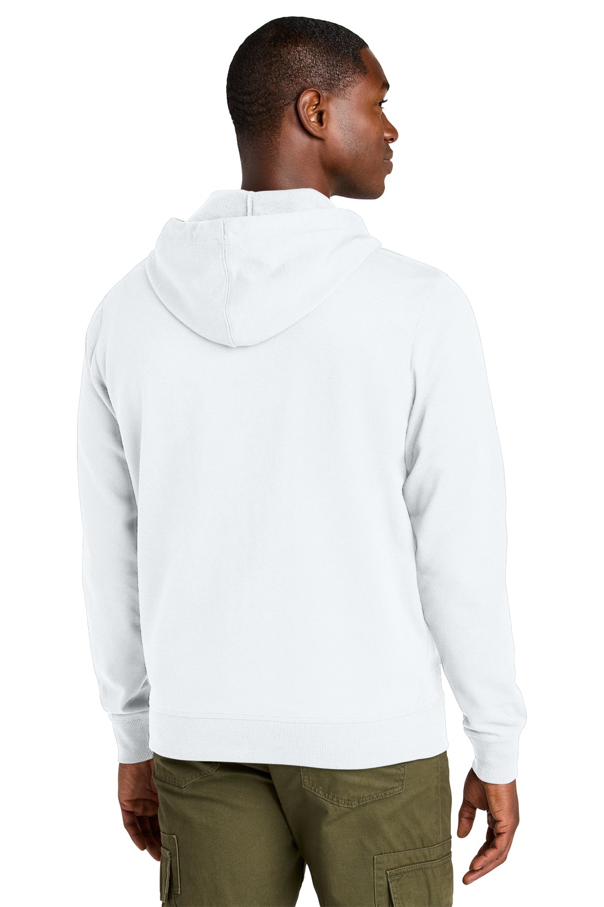 District Re-Fleece Full-Zip Custom Hoodies, White [Vision Electric and Systems]