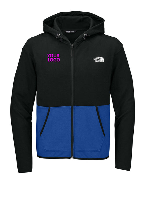 North Face Ladies Double-Knit Zip Custom Hoodies, Blue/ Black