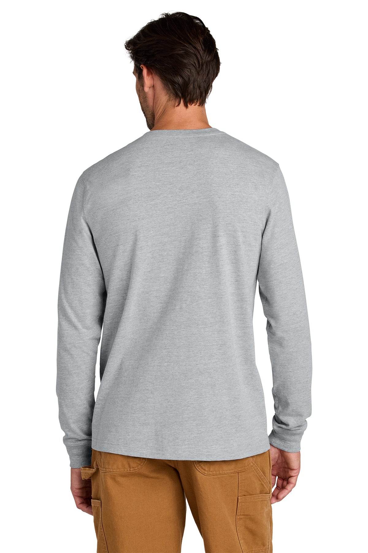 Carhartt Long Sleeve Custom T-Shirts, Heather Grey [Executive Construction]