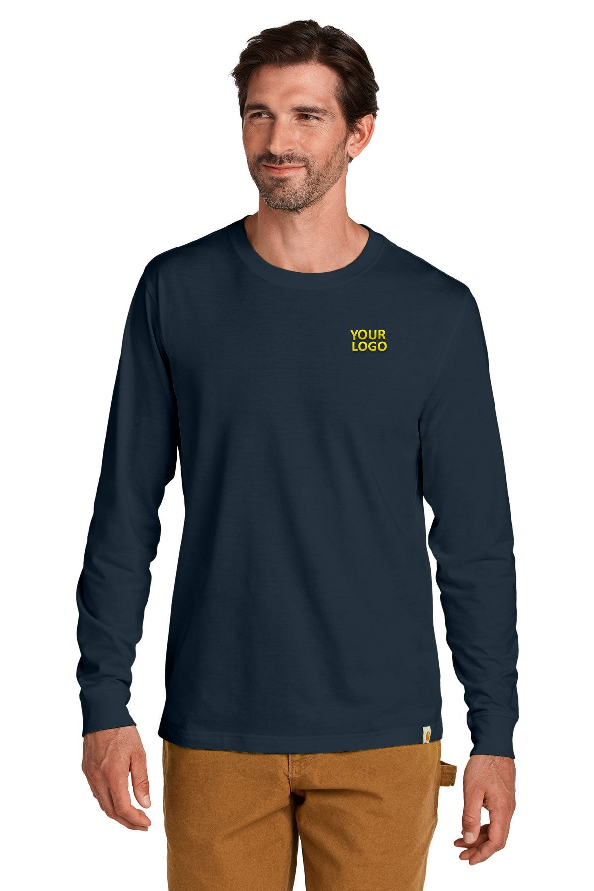 Carhartt Long Sleeve Custom T-Shirts, Navy [Executive Construction]