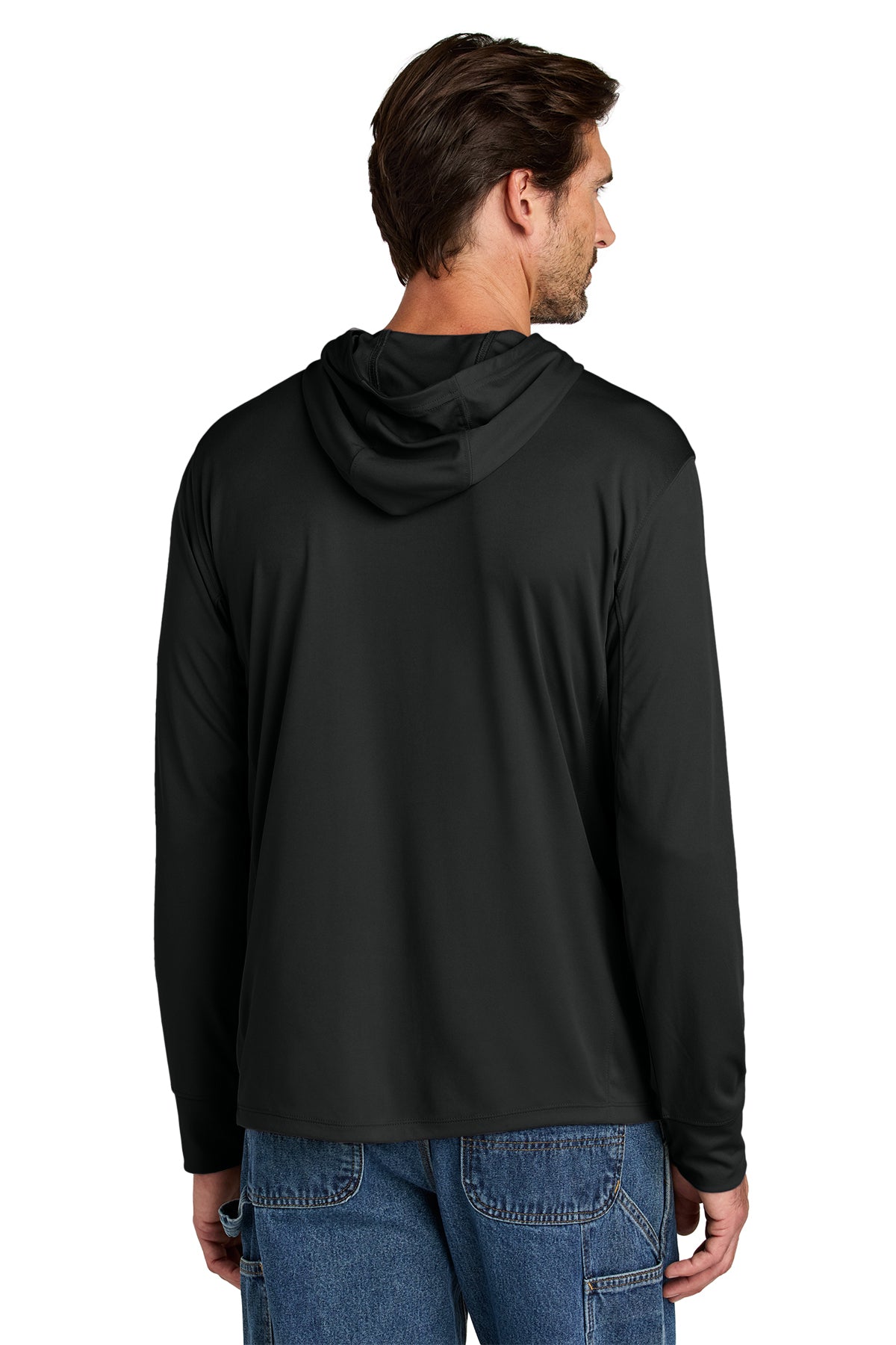 Carhartt Force Sun Defender Long Sleeve Hooded Custom T-Shirts, Black