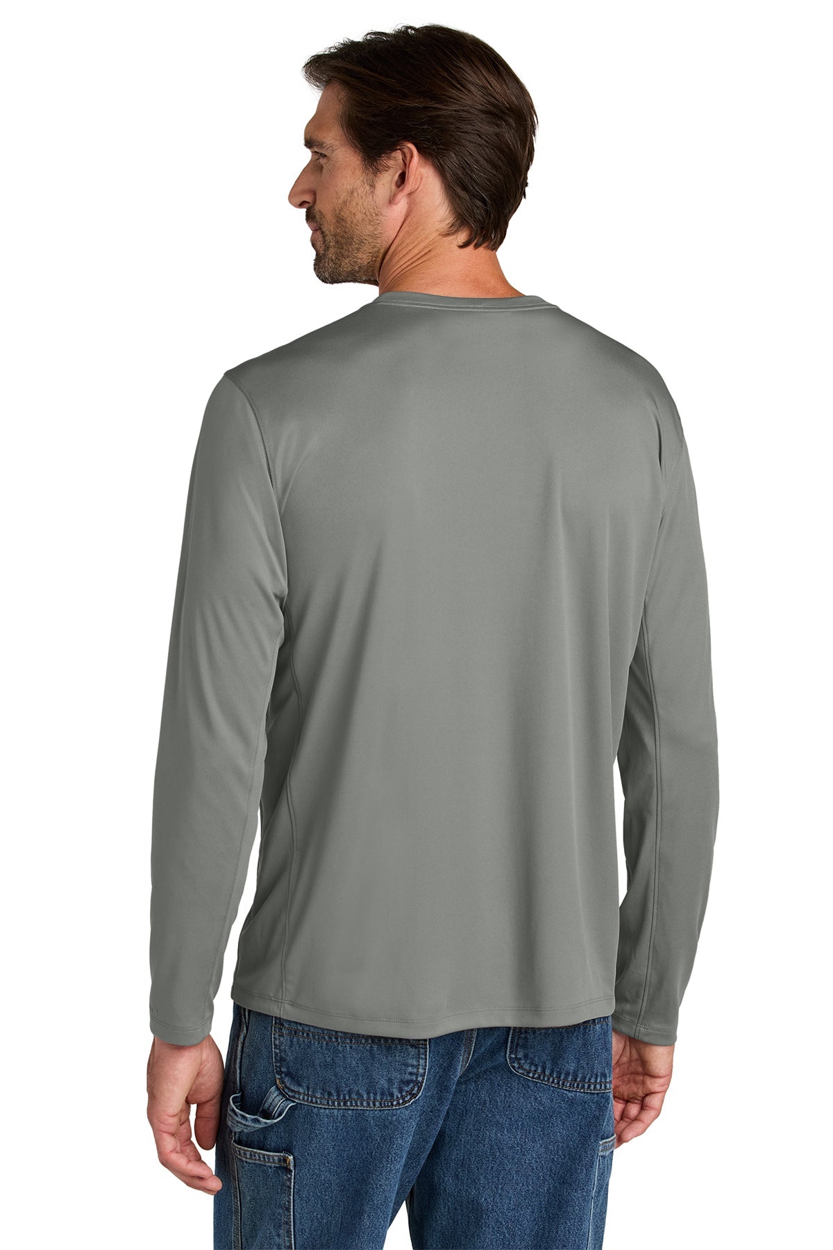 Carhartt Force Sun Defender Long Sleeve Custom T-Shirts, Asphalt Grey [Benjamin and Company]