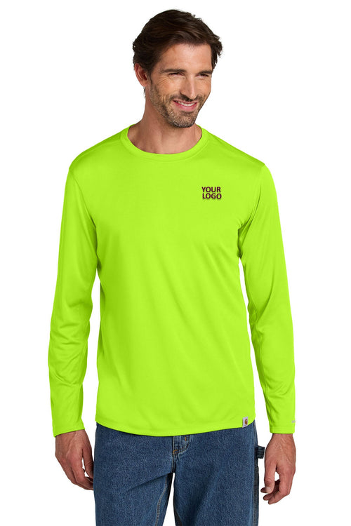 Carhartt Force Sun Defender Short Sleeve Custom T-Shirts, Brite Lime