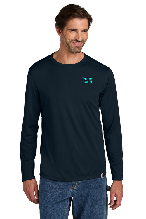 Carhartt Force Sun Defender Short Sleeve Custom T-Shirts, Navy