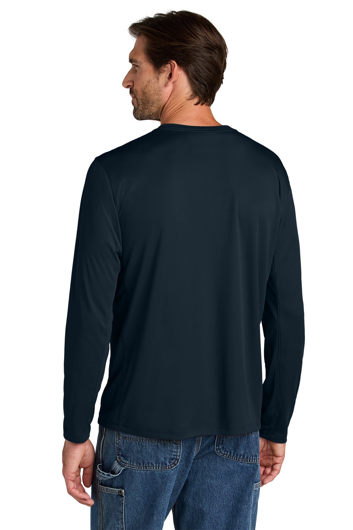 Carhartt Force Sun Defender Long Sleeve Custom T-Shirts, Navy
