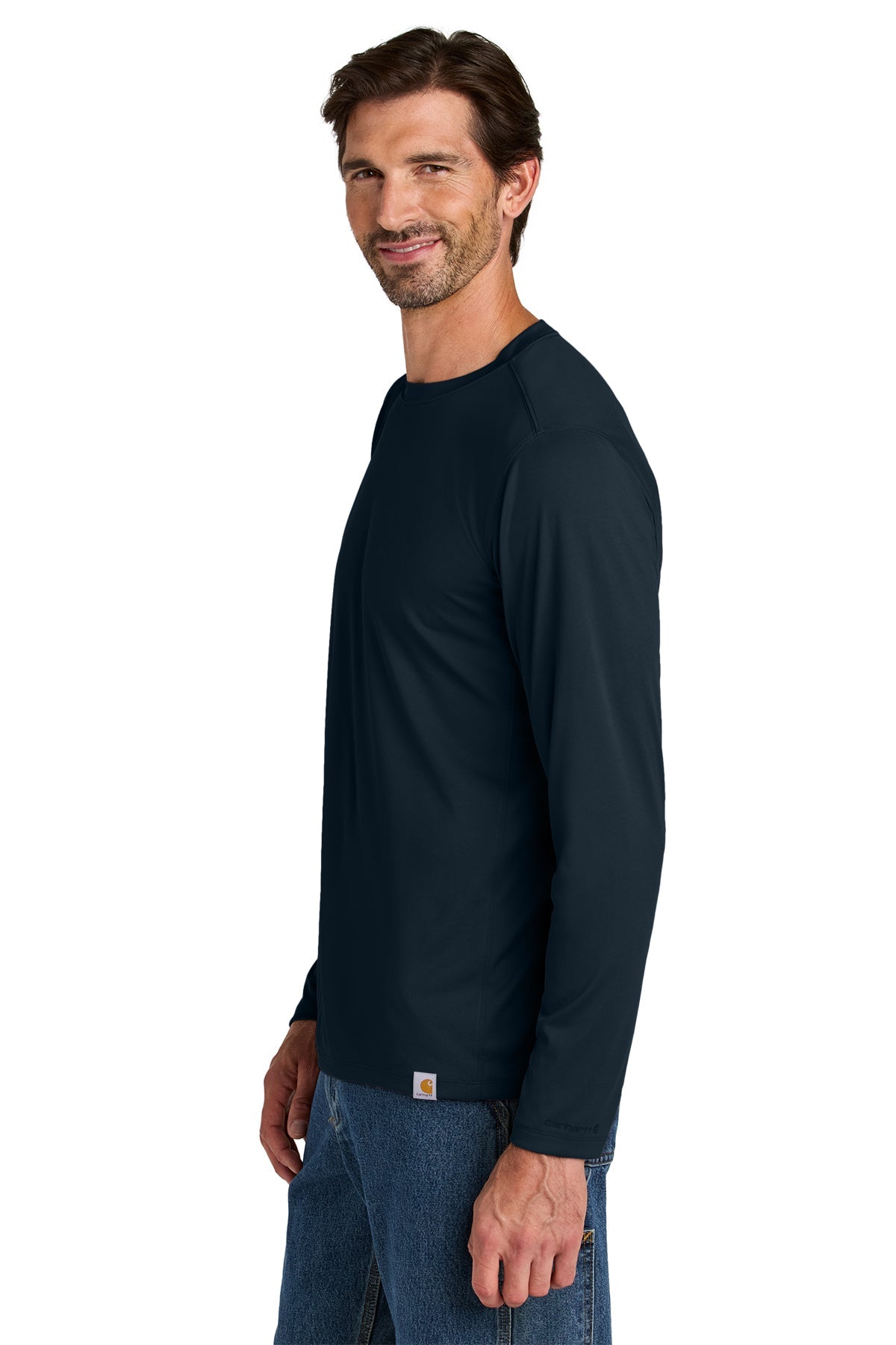 Carhartt Force Sun Defender Long Sleeve Custom T-Shirts, Navy