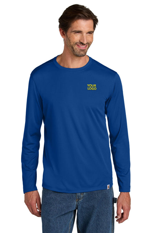 Carhartt Force Sun Defender Custom Polos, Royal Glass Blue