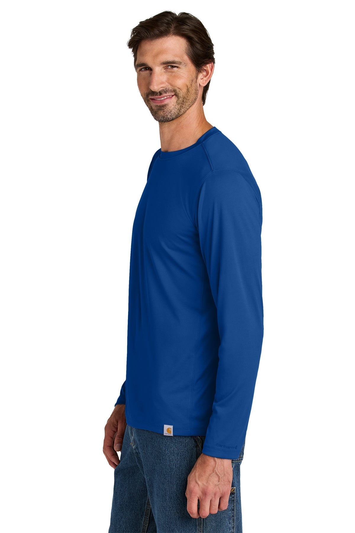 Carhartt Force Sun Defender Long Sleeve Custom T-Shirts, Royal Glass Blue [Mechanical Solutions]