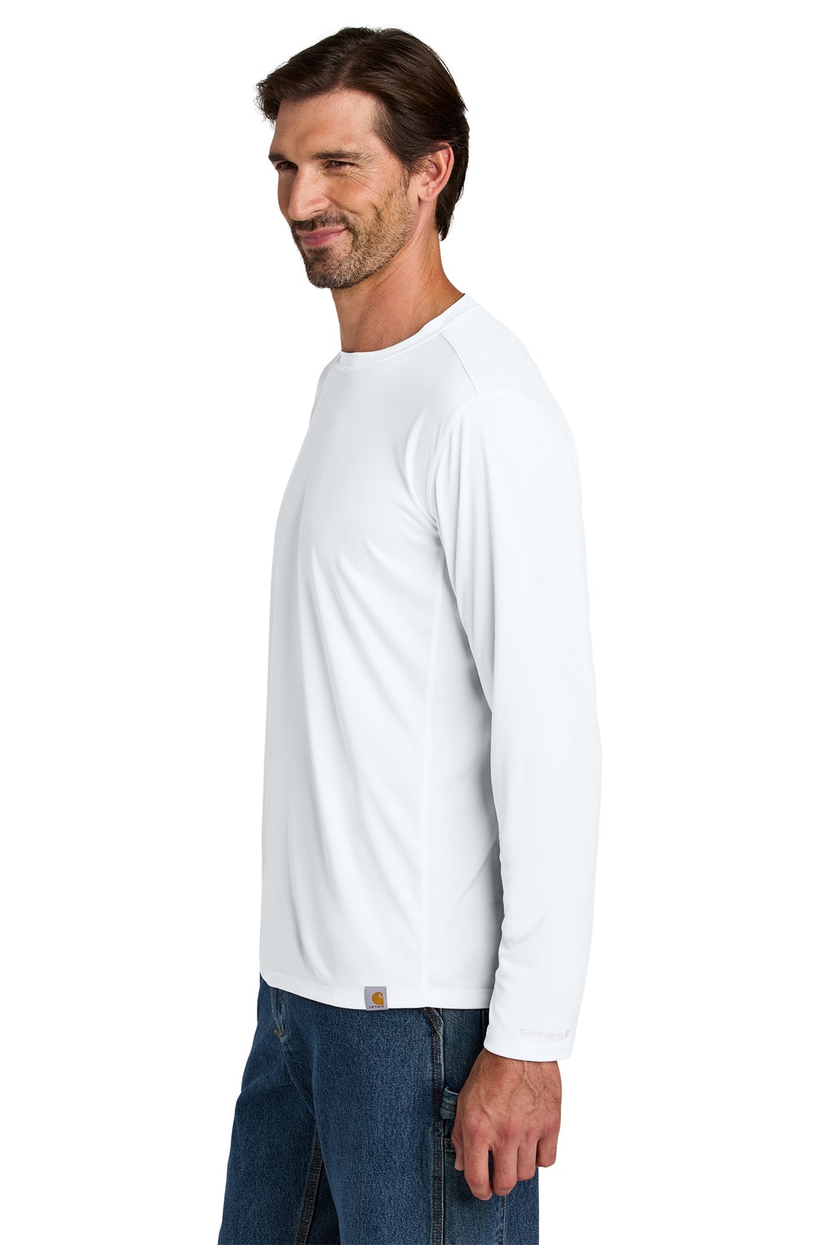Carhartt Force Sun Defender Long Sleeve Custom T-Shirts, White