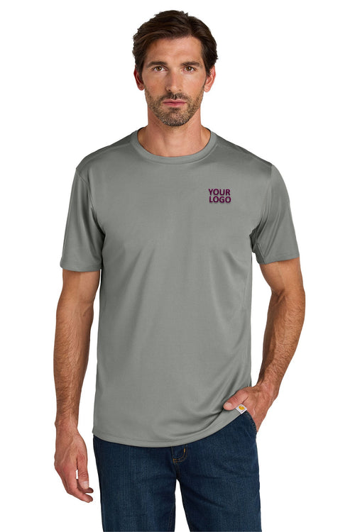 Carhartt Force Sun Defender Long Sleeve Custom T-Shirts, Asphalt Grey