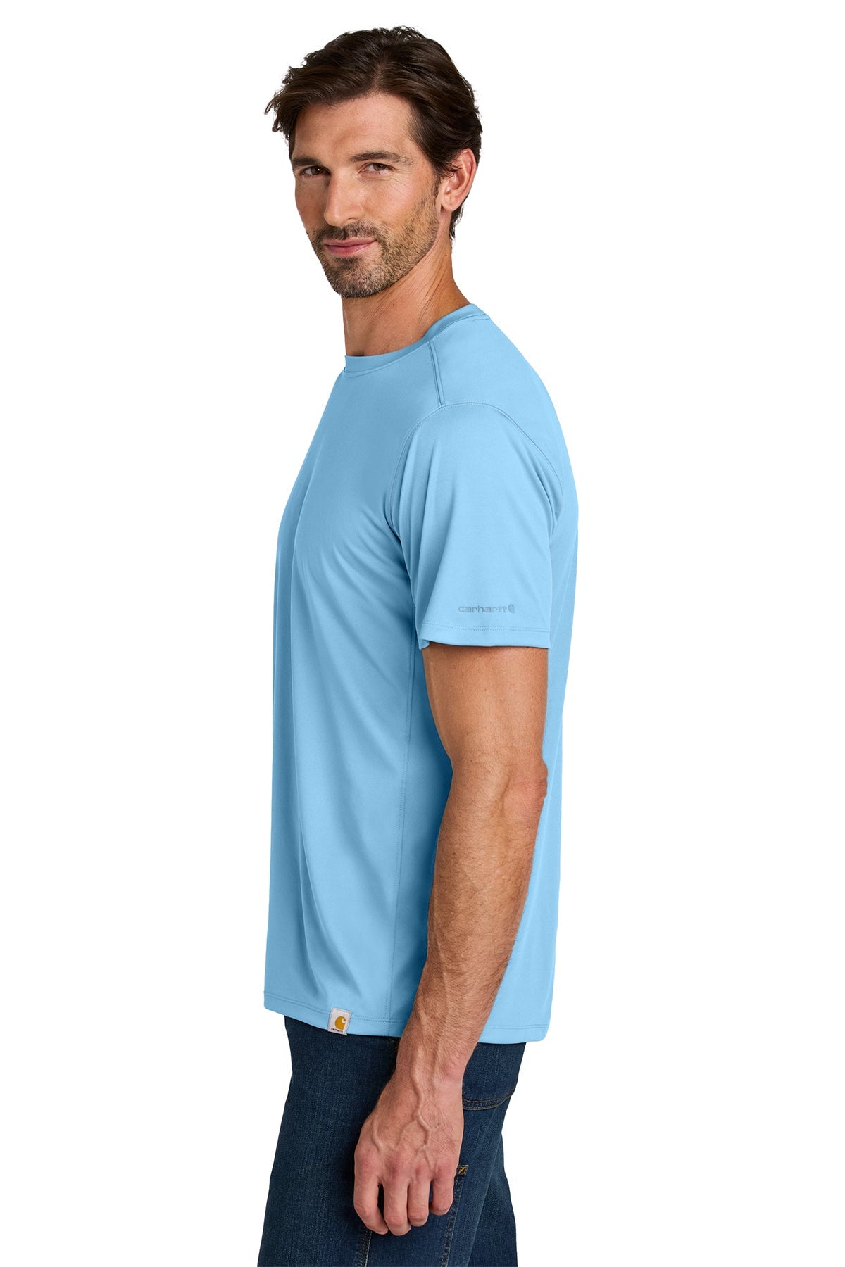 Carhartt Force Sun Defender Short Sleeve Custom T-Shirts, Fresh Water Blue