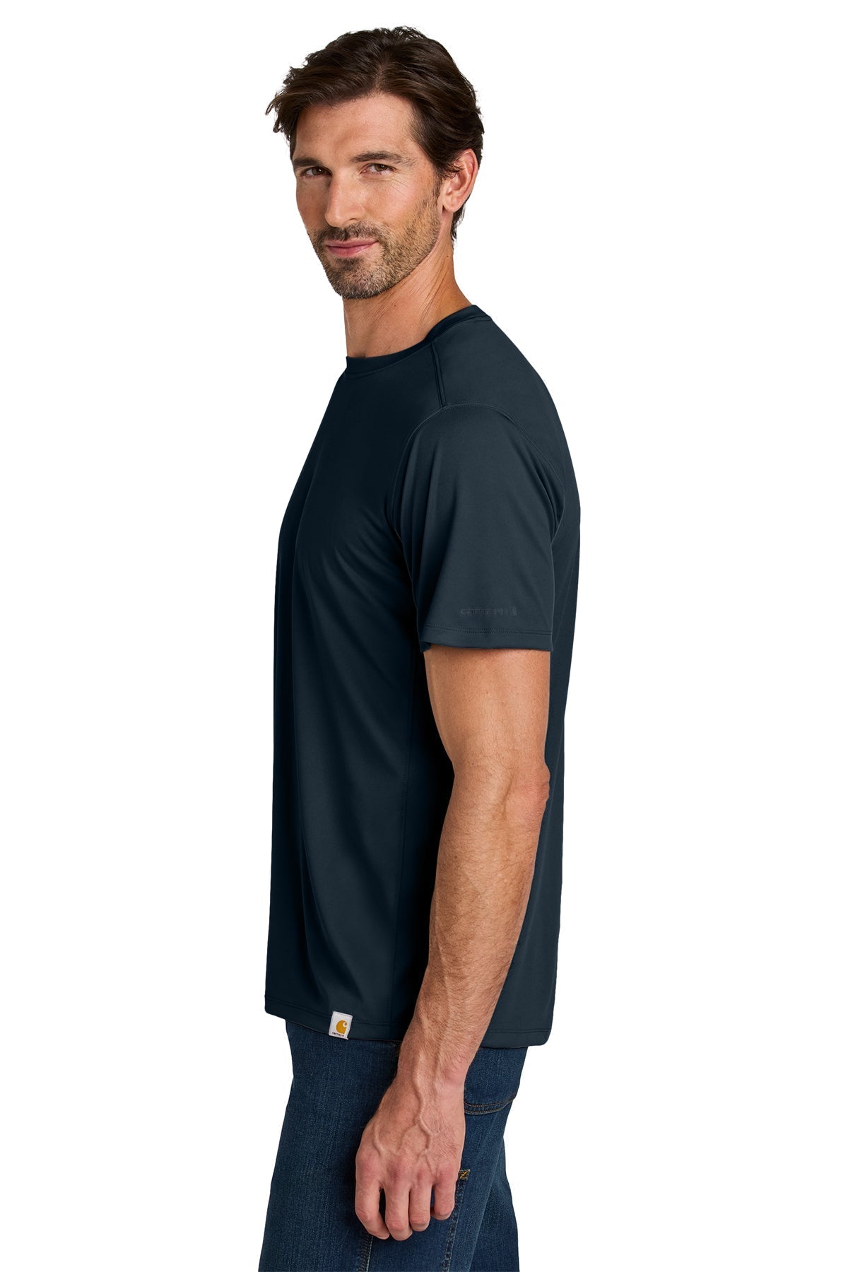 Carhartt Force Sun Defender Short Sleeve Custom T-Shirts, Navy [Horizontal]