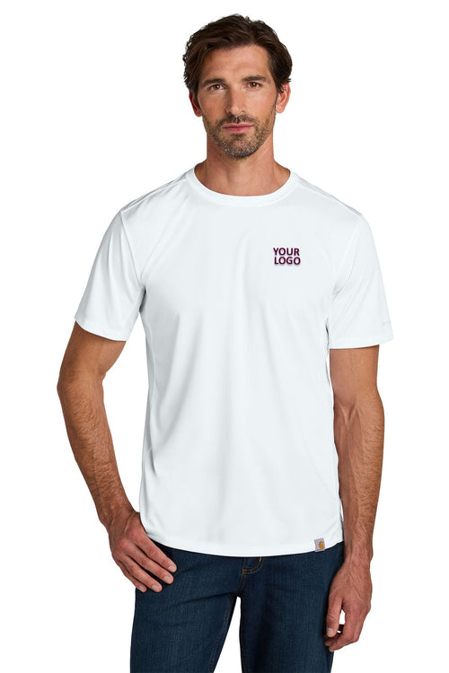 Carhartt Force Sun Defender Long Sleeve Custom T-Shirts, White