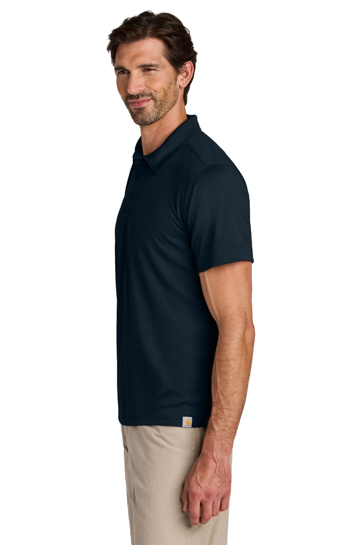 Carhartt Force Sun Defender Custom Polos, Navy [Matos Builders]