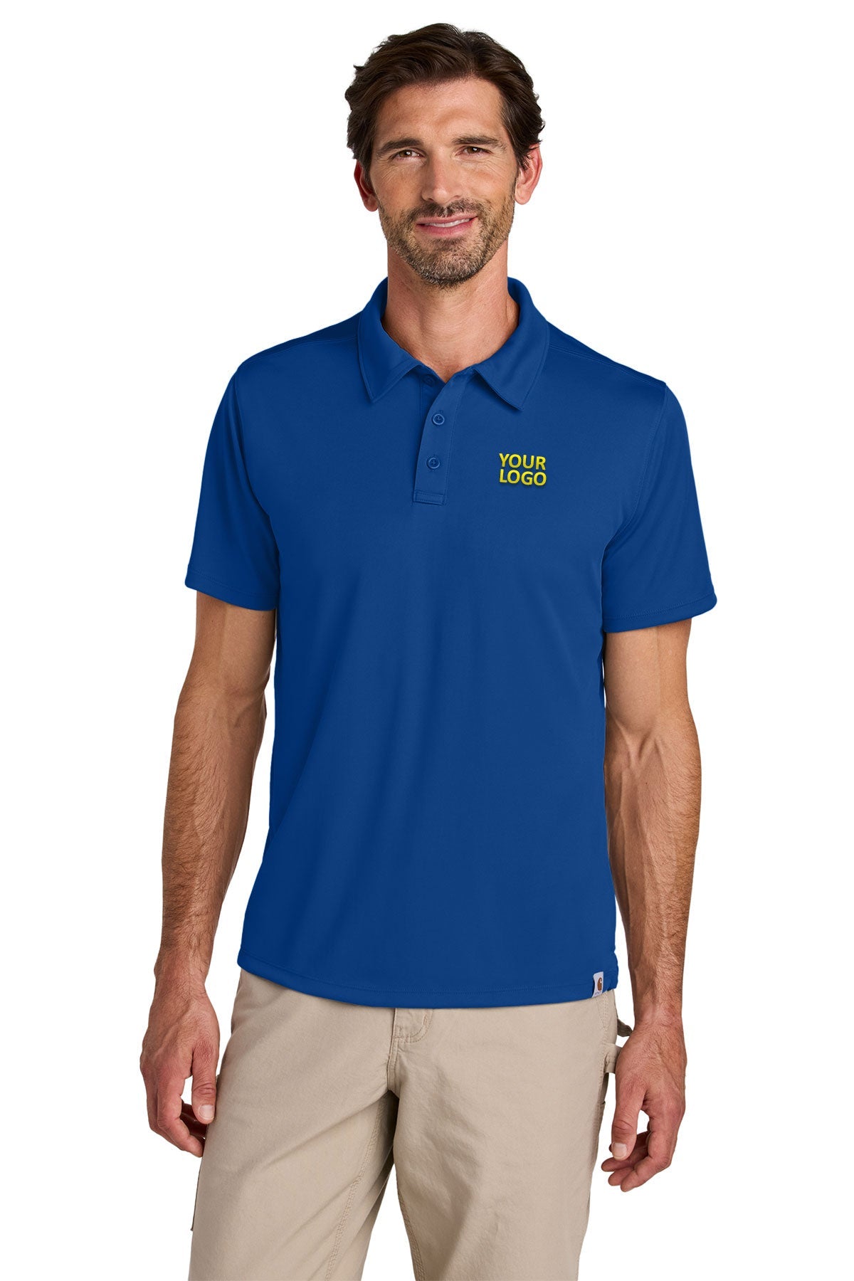 Carhartt Royal Glass Blue CT106899 custom embroidered polo shirts