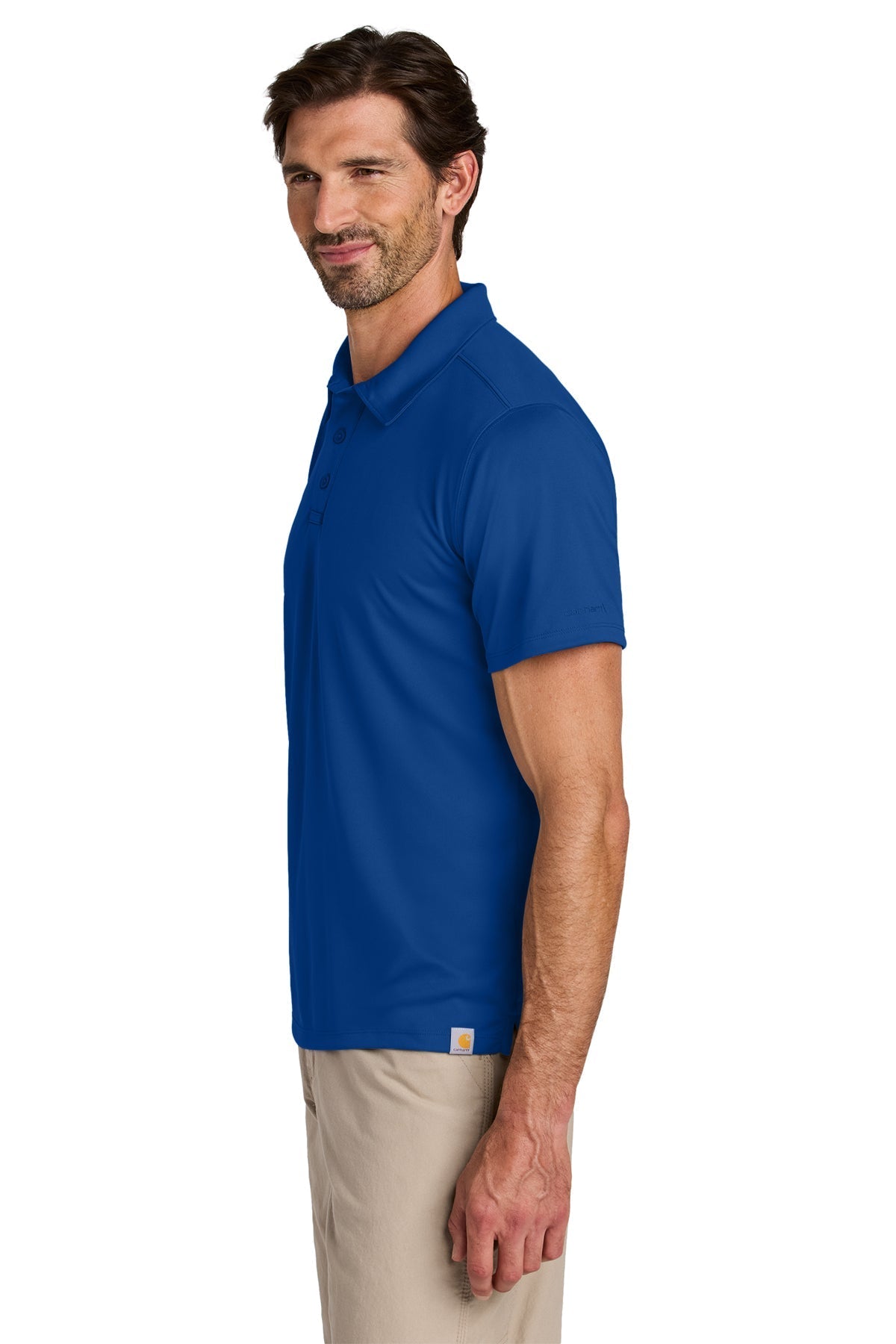 Carhartt Force Sun Defender Custom Polos, Royal Glass Blue [Vision Electric and Systems]