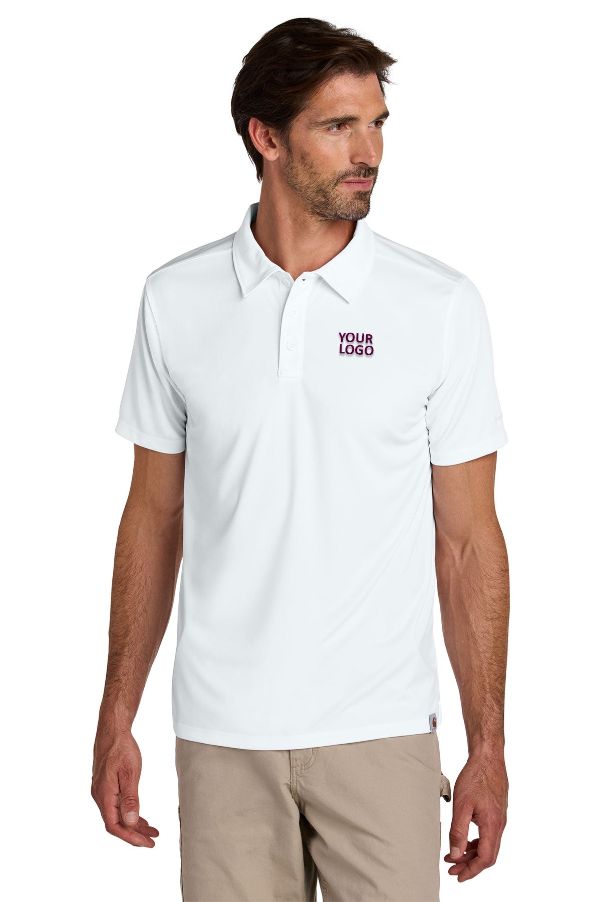 Carhartt White CT106899 custom polo shirts with logo