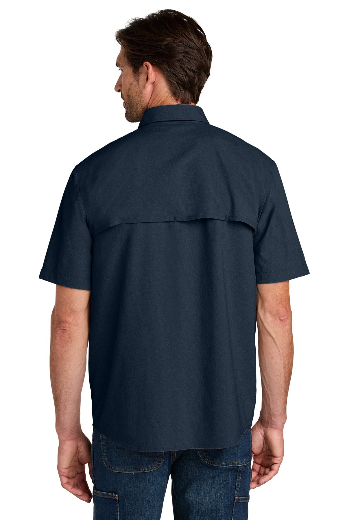 Carhartt Force Sun Defender Short Sleeve Custom Shirts, Navy