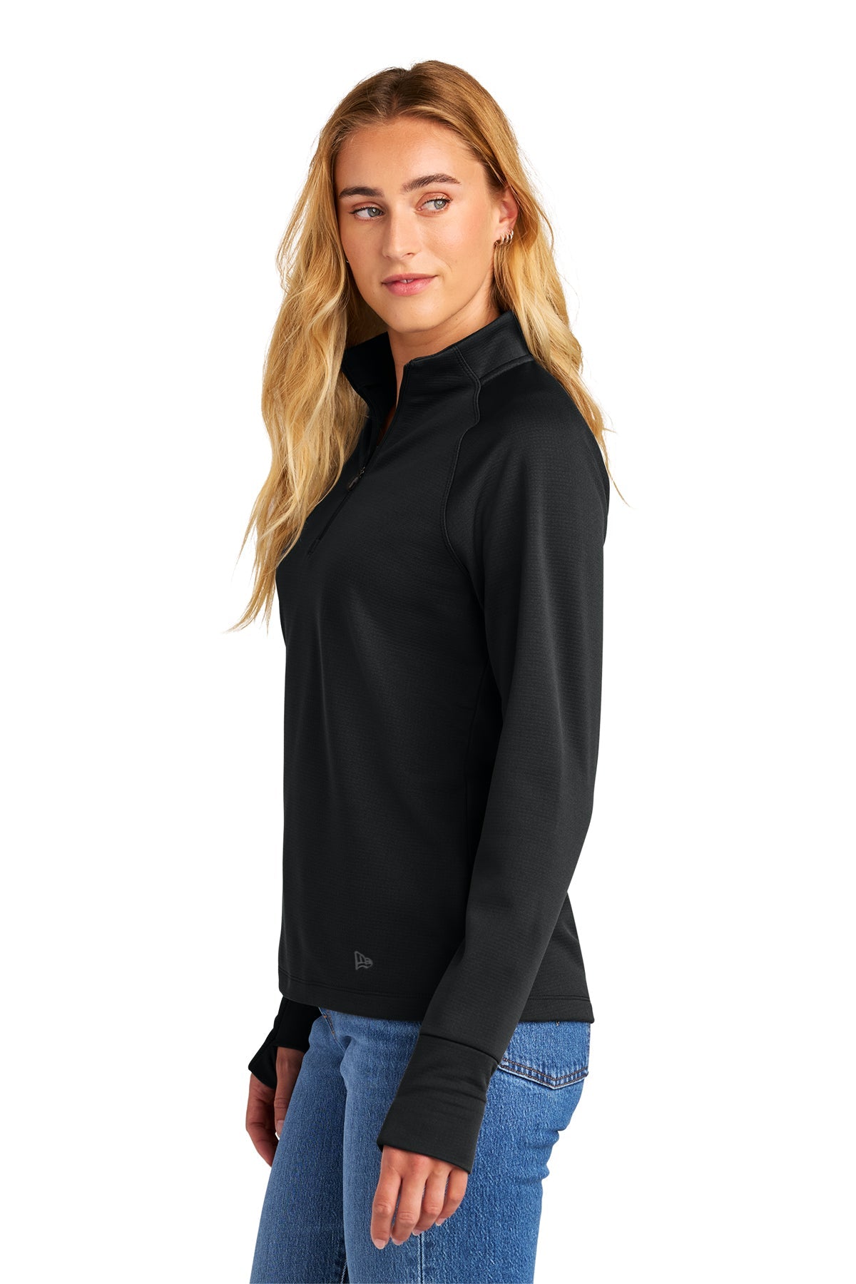 New Era Womens Stand Out Custom 1/4-Zips, Black [SEB Professional]