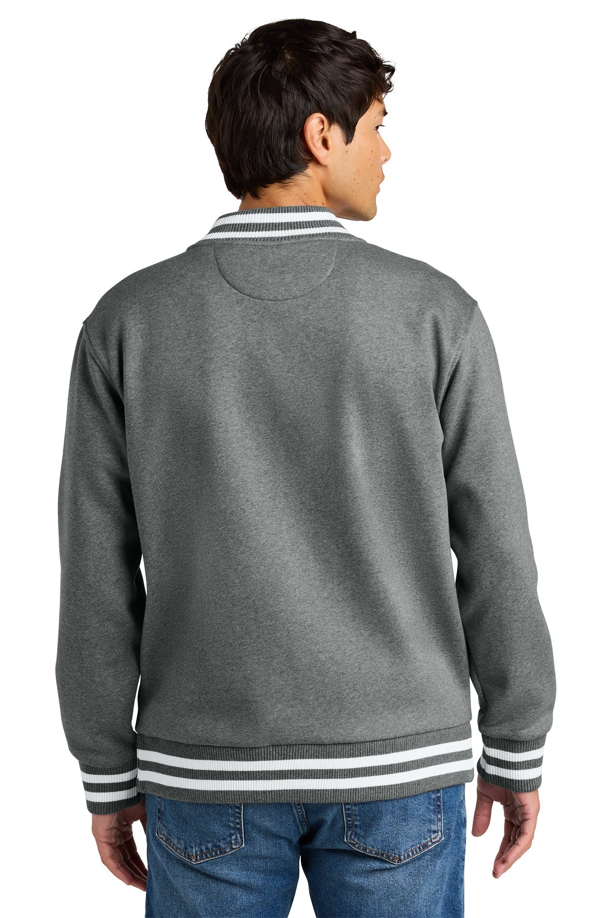 New Era Varsity Heavyweight Custom Fleece Jackets, Grey Frost