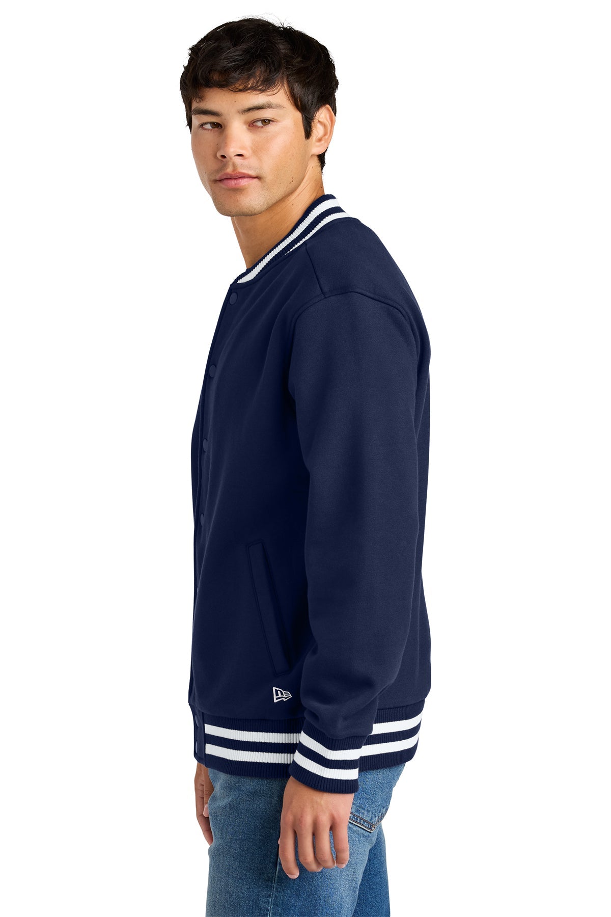 New Era Varsity Heavyweight Custom Fleece Jackets, True Navy