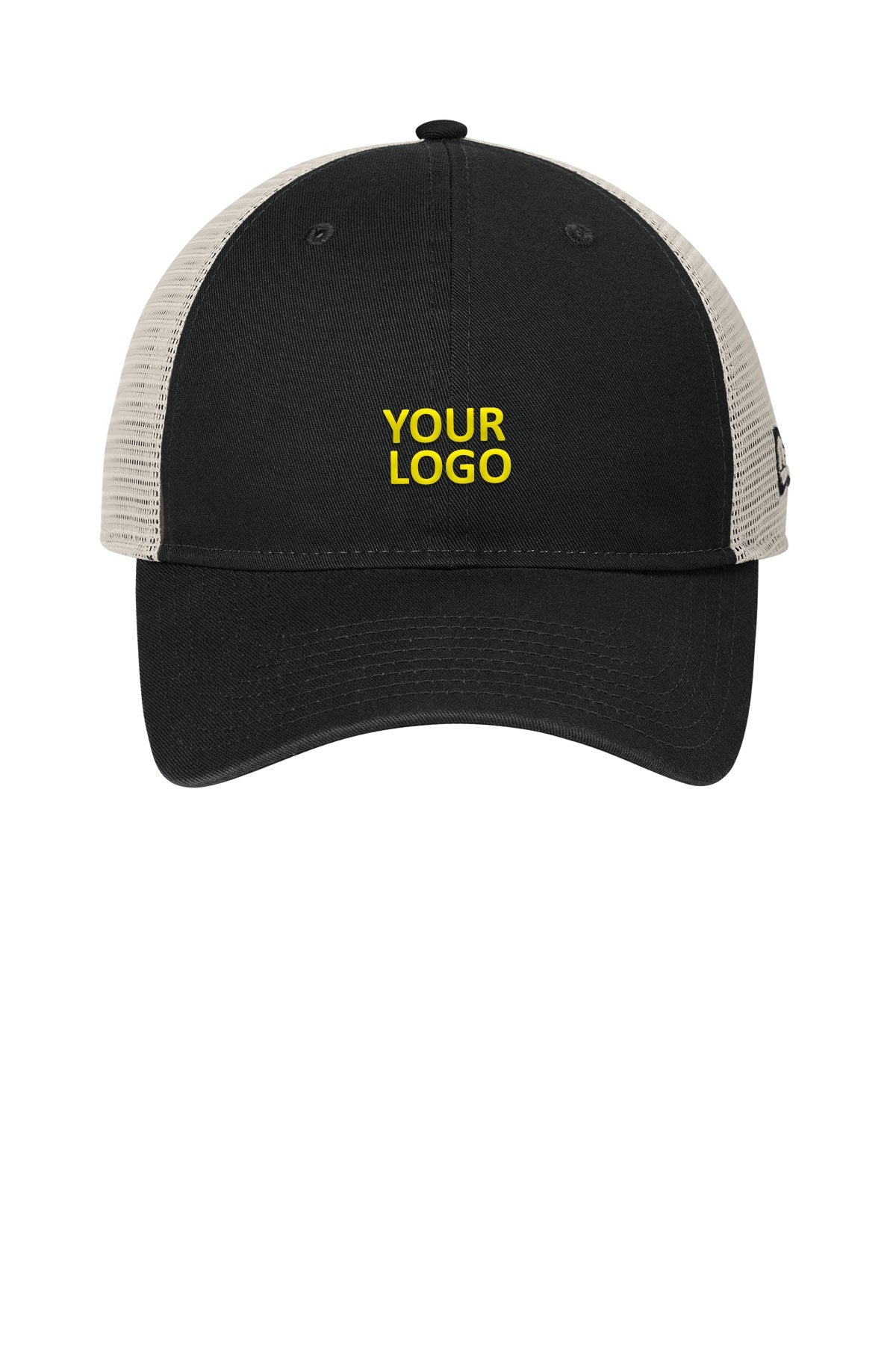 New Era 9TWENTY Unstructured Mesh Snapback Custom Caps, Black/ Stone [Owl AI]