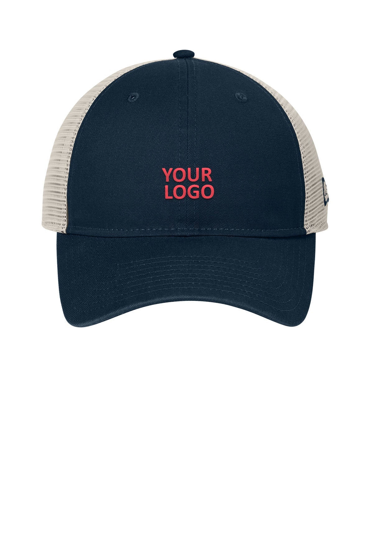 New Era 9TWENTY Unstructured Mesh Snapback Custom Caps, Deep Navy/ Stone