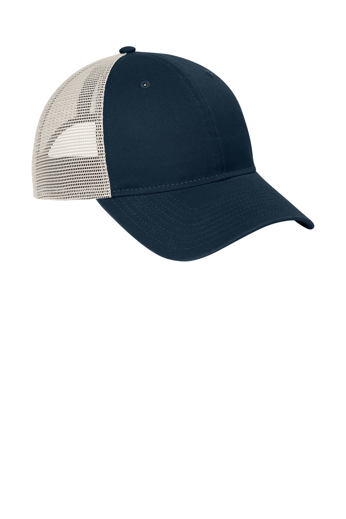 New Era 9TWENTY Unstructured Mesh Snapback Custom Caps, Deep Navy/ Stone [Sherpa LLC]