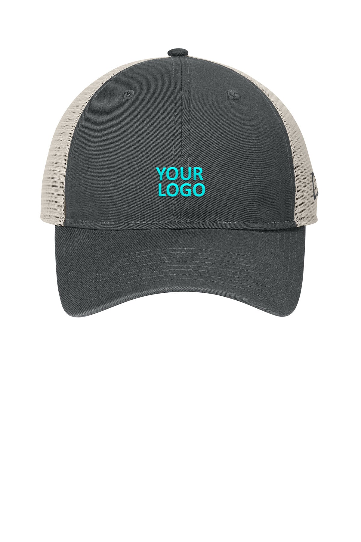 New Era 9TWENTY Unstructured Mesh Snapback Custom Caps, Graphite/ Stone