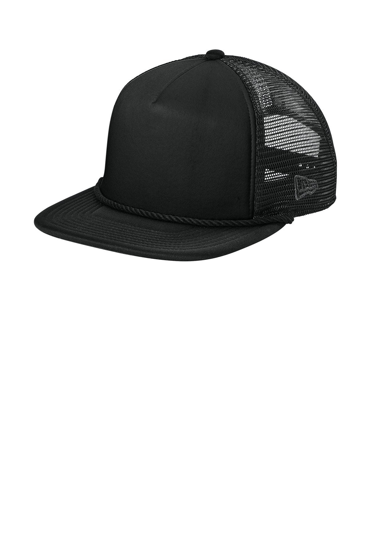 New Era Foam Rope Trucker Custom Caps, Black